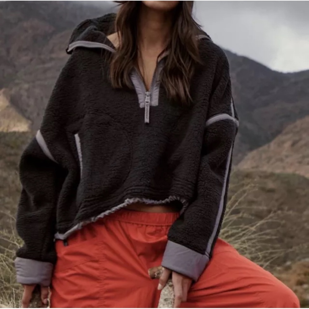 Free People FP Movement Mountain High Half Zip Fleece Sweater Size Small EC